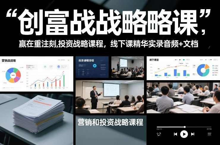 创富战略课，赢在重注时刻，营销和投资战略课程，线下课精华实录音频+文档-紫薇云网创合伙人