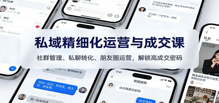 私域精细化运营与成交课：社群管理、私聊转化、朋友圈运营，解锁高成交密码-紫薇云网创合伙人