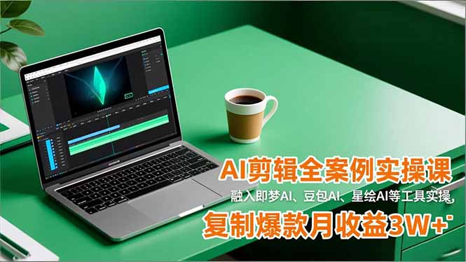 AI剪辑全案例实操课,融入即梦AI、豆包AI、星绘AI等工具实操,复制爆款月收益3W+-紫薇云网创合伙人