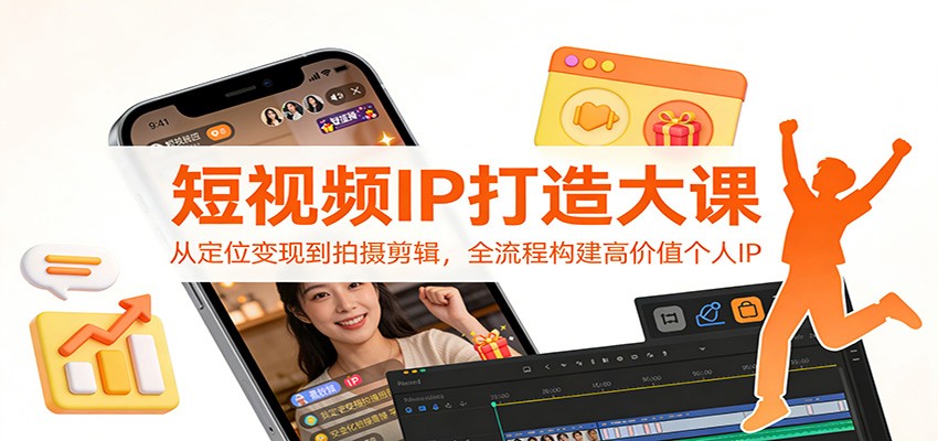 短视频IP打造大课：从定位变现到拍摄剪辑，全流程构建高价值个人IP-紫薇云网创合伙人