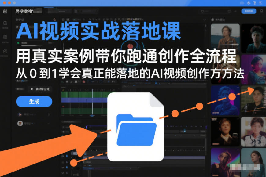 AI视频实战落地课,用真实案例带你跑通创作全流程,从0到1学会真正能落地的AI视频创作方法-紫薇云网创合伙人