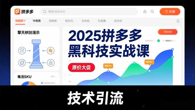 2025拼多多黑科技实战课，擎天柱玩法、爆流SKU、原价大促，技术引流，单店日销轻松破千单-紫薇云网创合伙人