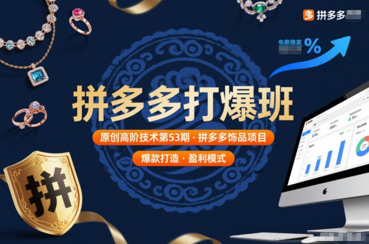 拼多多打爆班原创高阶技术第53期，拼多多饰品项目-紫薇云网创合伙人