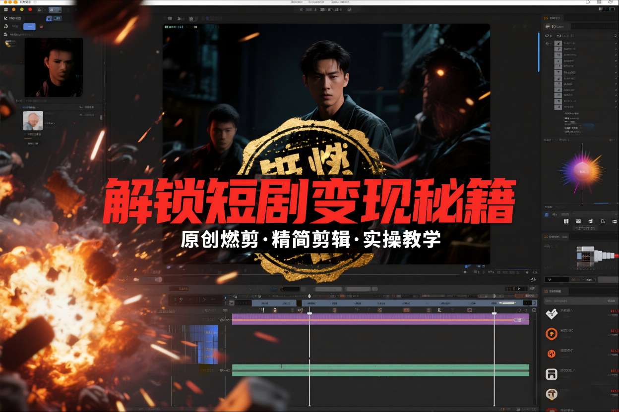 短剧拉新之原创燃剪精简剪辑实操课，解锁短剧变现秘籍-紫薇云网创合伙人