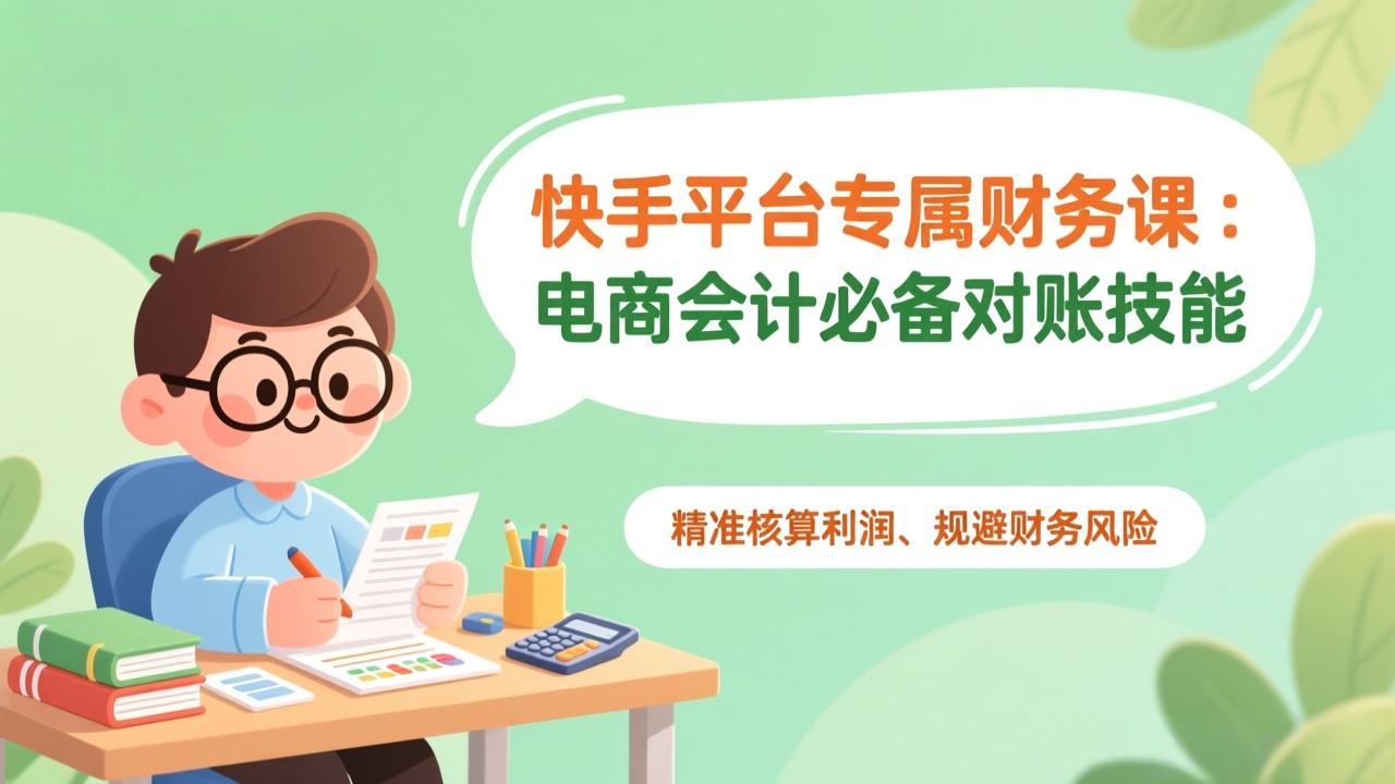 快手平台专属财务课：电商会计必备对账技能，精准核算利润、规避财务风险-紫薇云网创合伙人