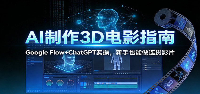 AI制作3D电影指南：Google Flow+ChatGPT实操，新手也能做连贯影片-紫薇云网创合伙人