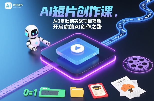 AI短片创作课,从0基础到实战项目落地,开启你的AI创作之路-紫薇云网创合伙人