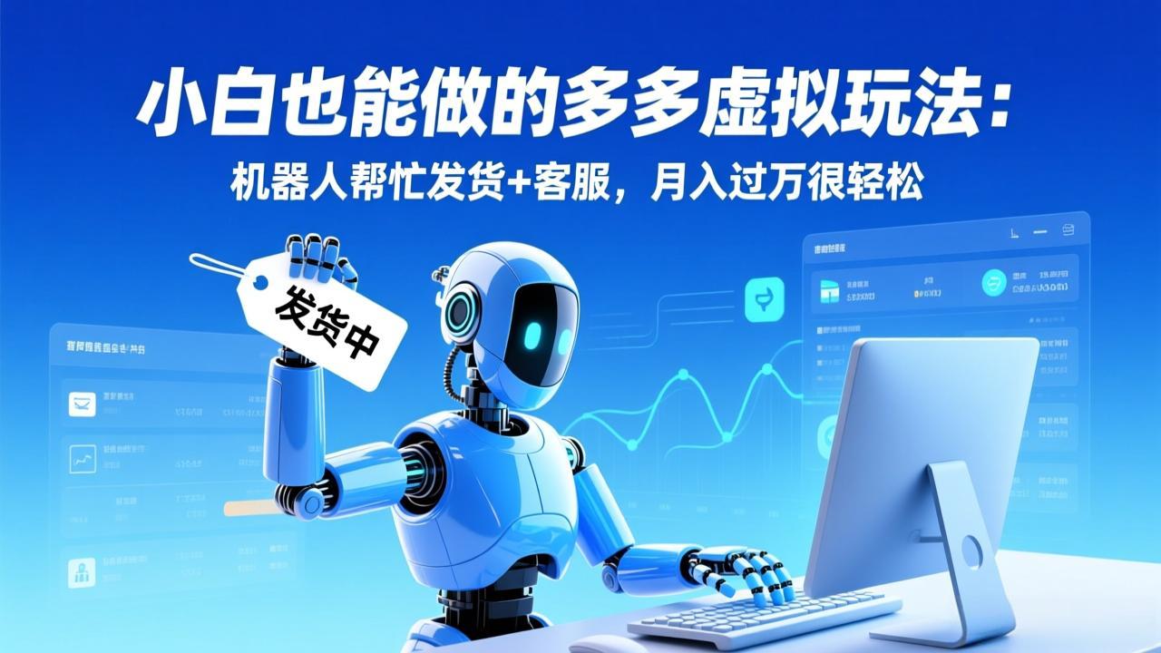 小白也能做的多多虚拟玩法:机器人帮忙发货+客服,月入过万很轻松-紫薇云网创合伙人