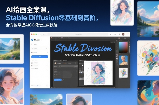 AI绘画全案课，Stable Diffusion零基础到高阶，全方位掌握AIGC视觉生成技能-紫薇云网创合伙人