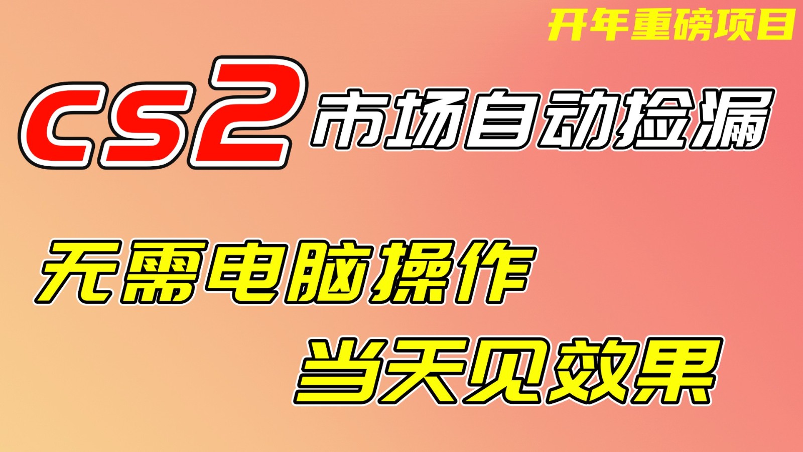 CS2市场挂机项，无需电脑操作，无需进入游戏，当天见效果，支持任何形式验证-紫薇云网创合伙人
