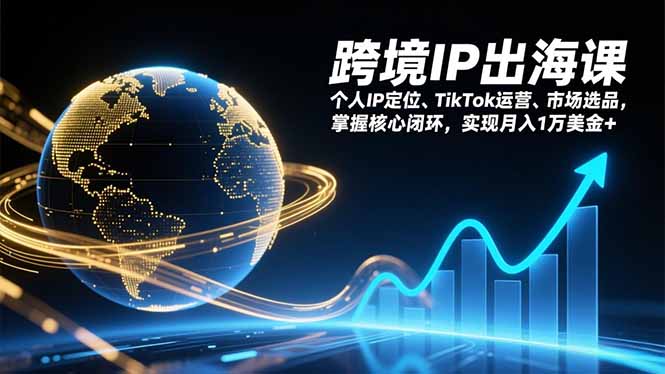 跨境IP出海课，个人IP定位、TikTok运营、市场选品，掌握核心闭环，实现月入1万美金+-紫薇云网创合伙人