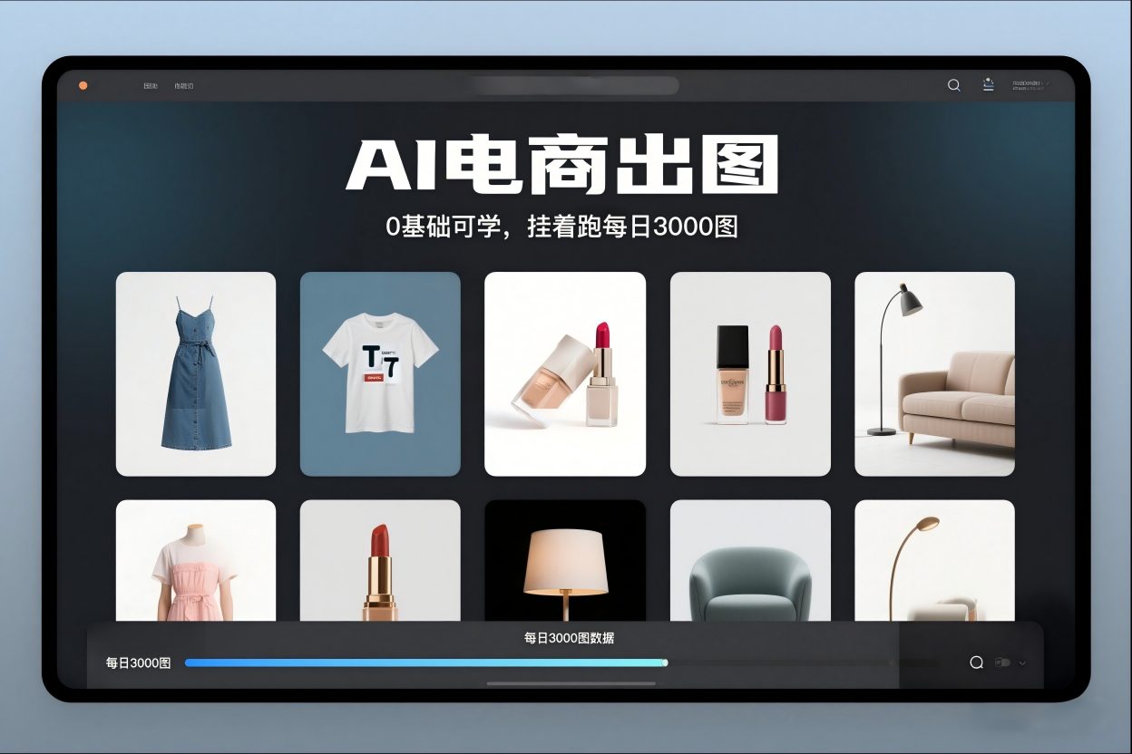 AI电商出图，0基础可学，挂着跑每日3000图-紫薇云网创合伙人
