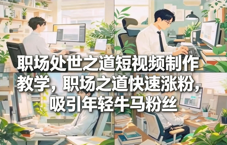 职场处世之道短视频制作教学,职场之道快速涨粉,吸引年轻牛马粉丝-紫薇云网创合伙人