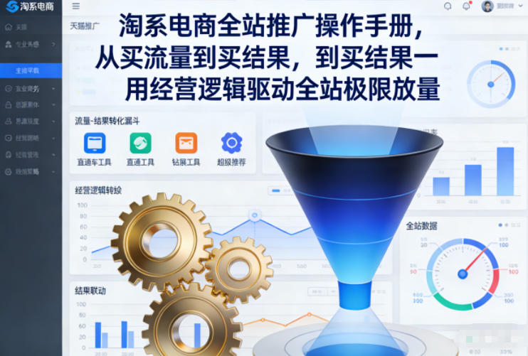 淘系电商全站推广操作手册，从买流量到买结果一用经营逻辑驱动全站极限放量-紫薇云网创合伙人