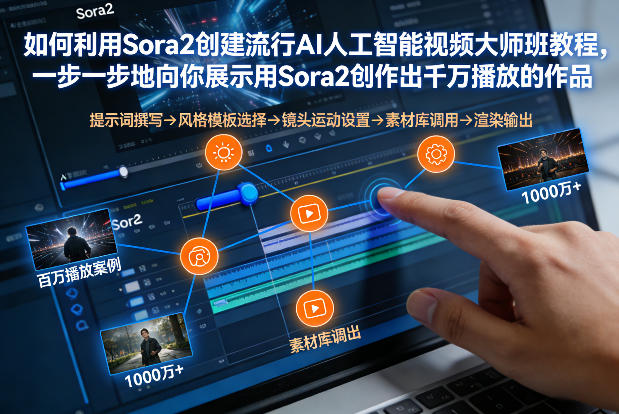 如何利用Sora2创建流行AI人工智能视频大师班，一步一步地向你展示用Sora2创作出千万播放的作品-紫薇云网创合伙人