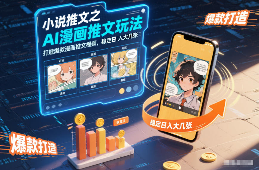 小说推文之AI漫画推文玩法，打造爆款漫画推文视频，稳定日入大几张-紫薇云网创合伙人