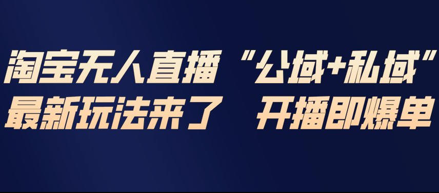 淘宝无人直播完整教程，公试+私域，最新玩法来了，开播即爆单-紫薇云网创合伙人