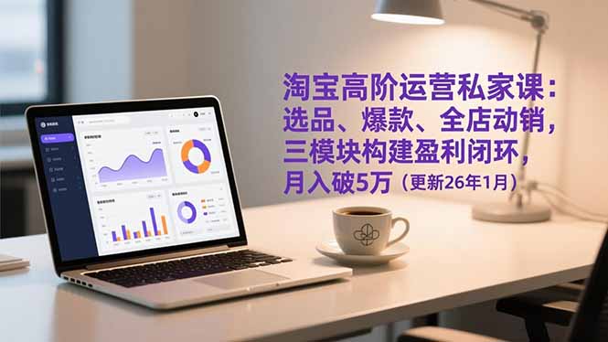 淘宝高阶运营私家课:选品、爆款、全店动销,三模块构建盈利闭环,月入破5万(更新26年1月-紫薇云网创合伙人