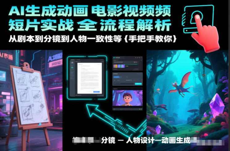 AI生成动画电影视频短片实战全流程解析，从剧本到分镜到人物一致性等手把手教你-紫薇云网创合伙人