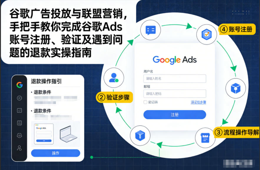谷歌广告投放与联盟营销，手把手教你完成谷歌Ads账号注册、验证及遇到问题的退款实操指南-紫薇云网创合伙人