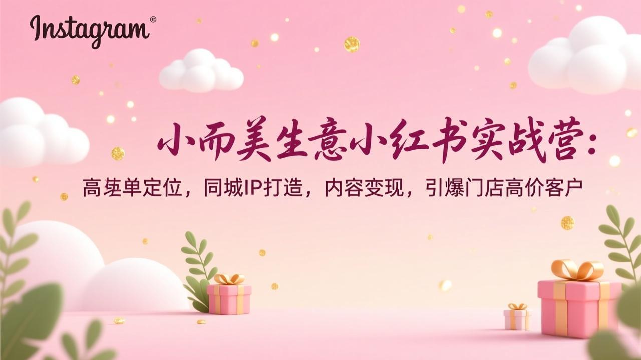 小而美生意小红书实战营：高客单定位，同城IP打造，内容变现，引爆门店高价客户-紫薇云网创合伙人