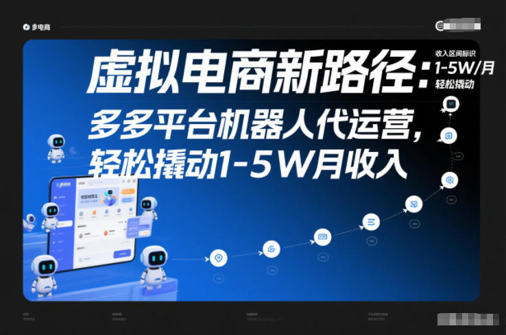 虚拟电商新路径：多多平台机器人代运营，轻松撬动1-5W月收入【揭秘】-紫薇云网创合伙人