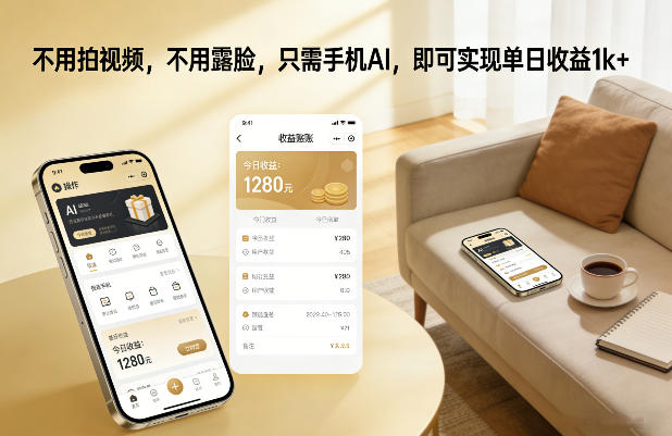 不用拍视频，不用露脸，只需手机AI，即可实现单日收益1k+【揭秘】-紫薇云网创合伙人