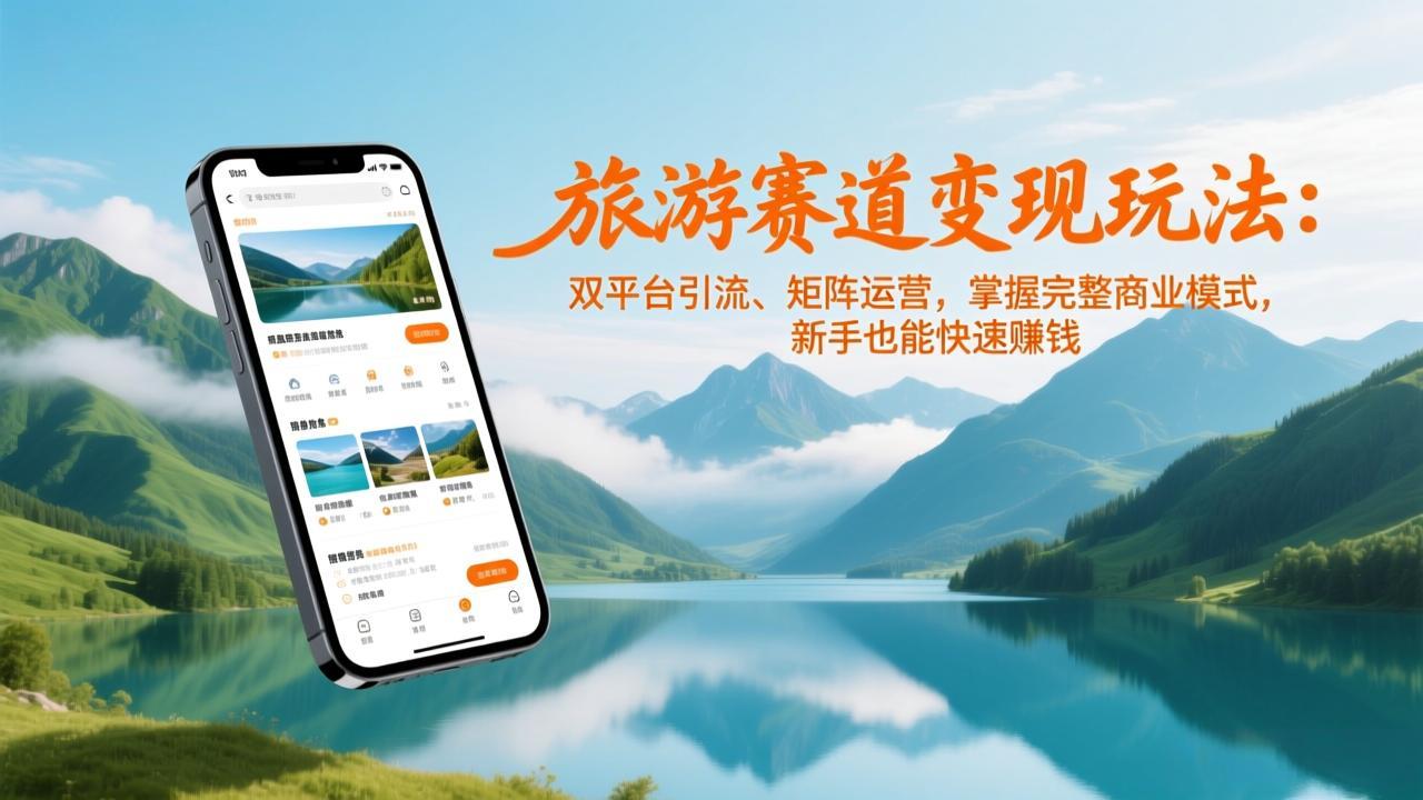 旅游赛道变现玩法：双平台引流、矩阵运营，掌握完整商业模式，新手也能快速赚钱-紫薇云网创合伙人