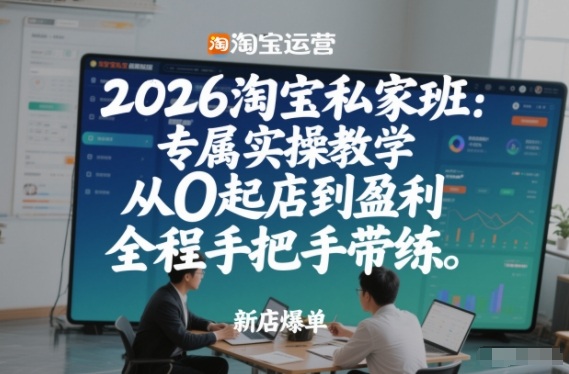 2026淘宝私家班：专属实操教学，从0起店到盈利，全程手把手带练-紫薇云网创合伙人