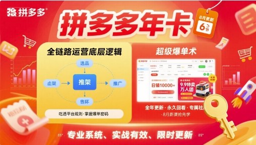 拼多多年卡，拼多多全链路运营底层逻辑，超级爆单术【更新12月】-紫薇云网创合伙人