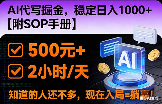 2026风口项目,AI代写掘金，稳定日入1000+，掌握核心技能【附SOP手册】-紫薇云网创合伙人
