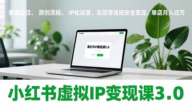 小红书虚拟IP变现课3.0，赛道定位、原创流程、IP化运营，实现零违规安全变现，单店月入过万-紫薇云网创合伙人