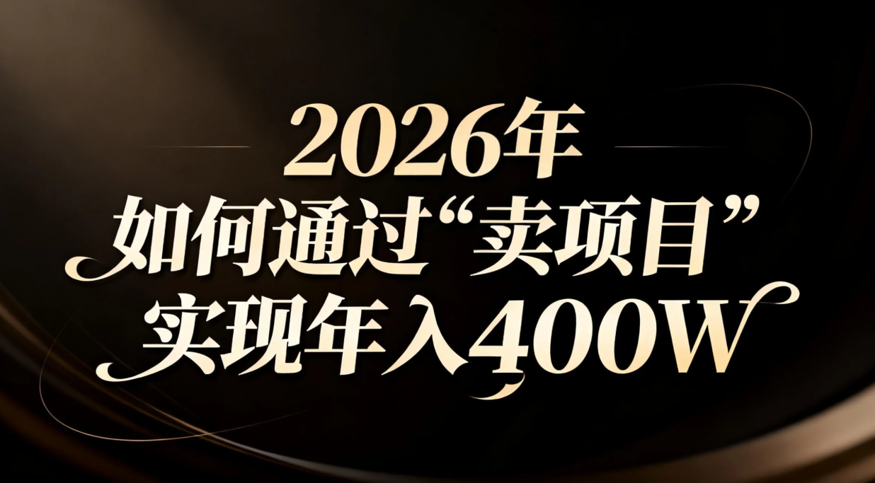 2026年如何通过“卖项目”实现年入百万-紫薇云网创合伙人