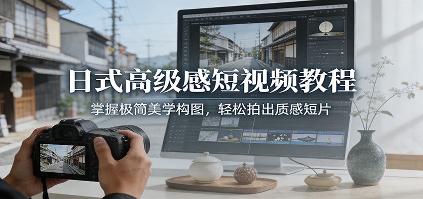 日式高级感短视频教程：掌握极简美学构图，轻松拍出质感短片-紫薇云网创合伙人