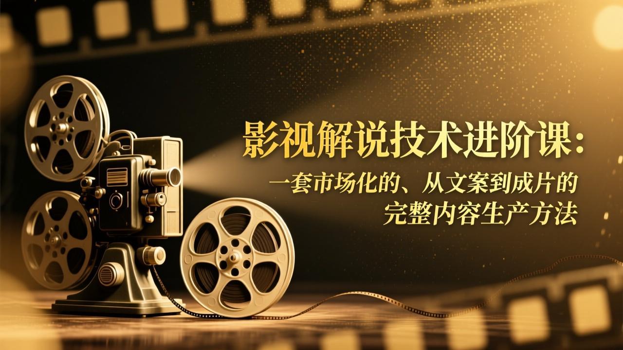 影视解说技术进阶课:一套市场化的、从文案到成片的完整内容生产方法-紫薇云网创合伙人