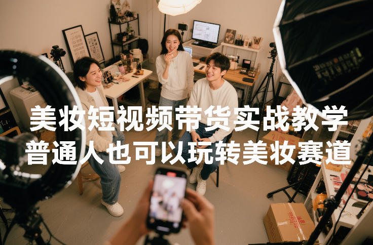 美妆短视频带货实战教学，普通人也可以玩转美妆赛道-紫薇云网创合伙人