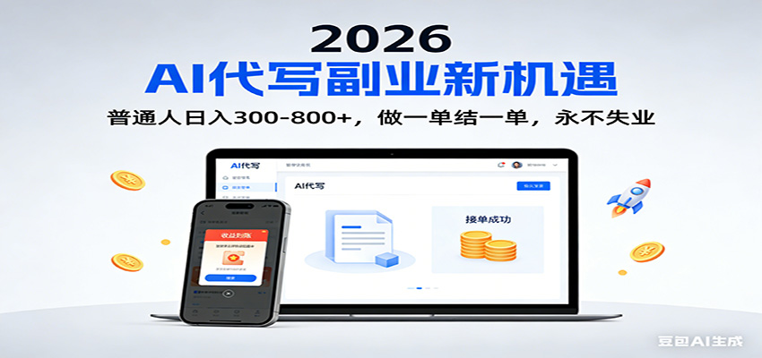 2026 副业首选！AI 代写日入 300-800，普通人0门槛，做一单结一单！-紫薇云网创合伙人