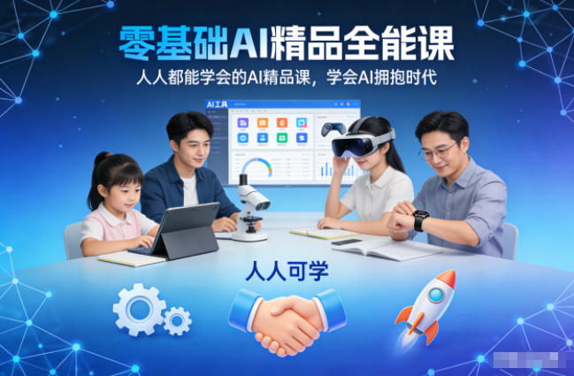 零基础AI精品全能课，人人都能学会的AI精品课，学会AI拥抱时代-紫薇云网创合伙人