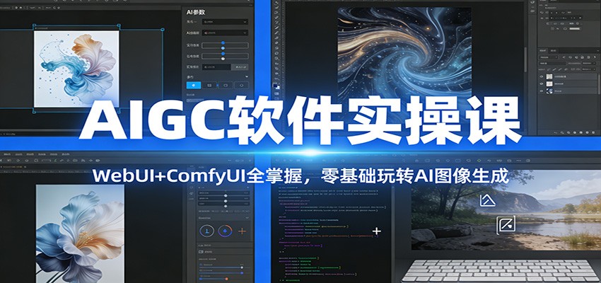 AIGC软件实操课:WebUI+ComfyUI全掌握,零基础玩转AI图像生成-紫薇云网创合伙人