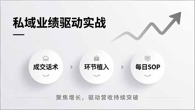 私域业绩驱动实战，成交话术、环节植入、每日SOP，聚焦增长，驱动营收持续突破-紫薇云网创合伙人
