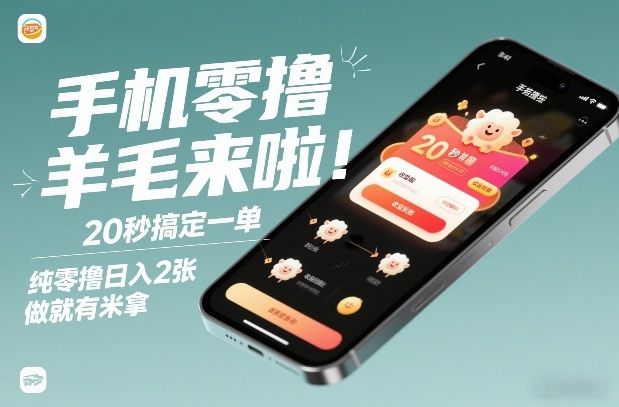 手机零撸薅羊毛来啦!20秒搞定一单,纯零撸日入2张,做就有米拿【揭秘】-紫薇云网创合伙人