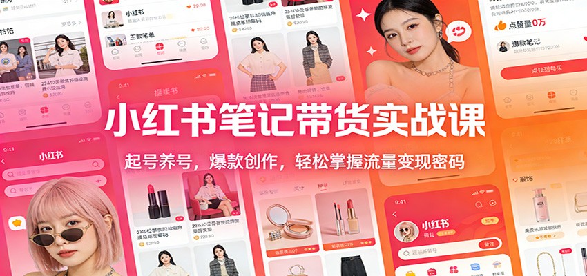 小红书笔记带货实战课:起号养号,爆款创作,轻松掌握流量变现密码-紫薇云网创合伙人