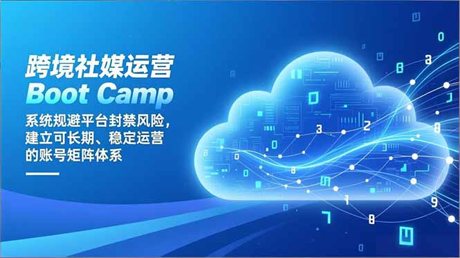 跨境社媒运营Boot Camp：系统规避平台封禁风险，建立可长期、稳定运营的账号矩阵体系-紫薇云网创合伙人