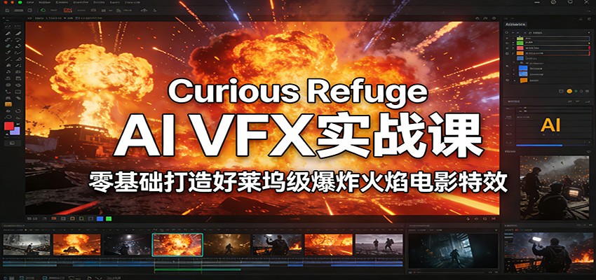 Curious Refuge AI VFX实战课，零基础打造好莱坞级爆炸火焰电影特效-紫薇云网创合伙人
