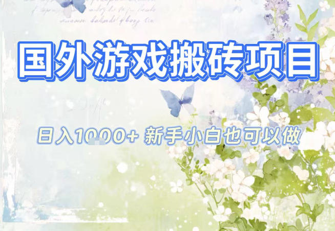 国外游戏全自动搬砖项目，日入10张，新手小白也可做，项目红利期，先搞先吃肉【揭秘】-紫薇云网创合伙人